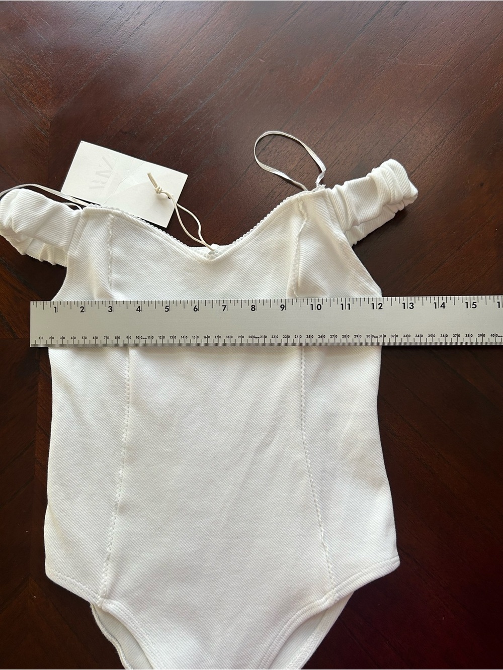 New Zara White Off-Shoulder Ribbed Bodysuit size S - Picture 2 of 5
